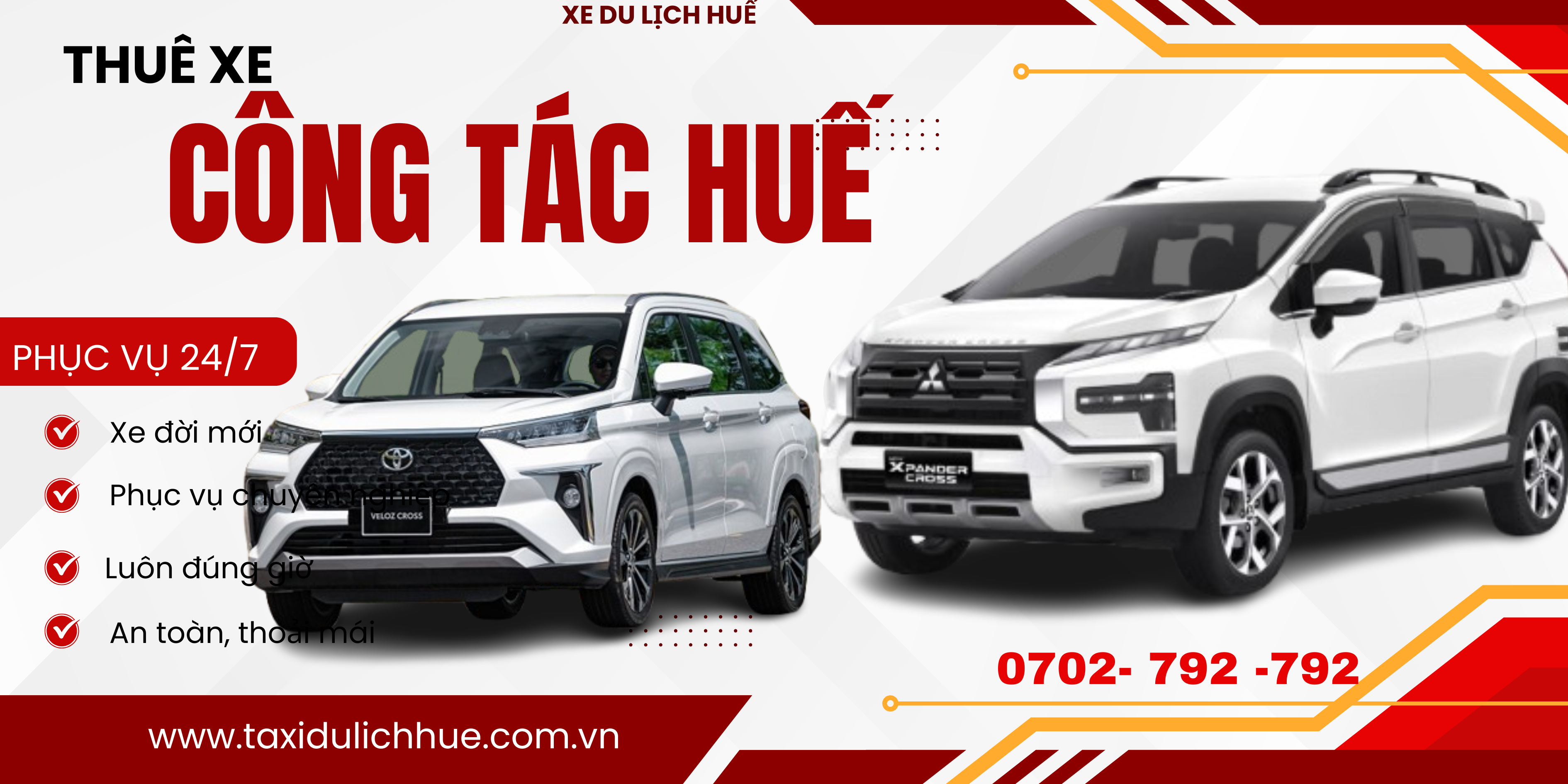 Thuê xe 7 Chổ công tác Tại Huế
