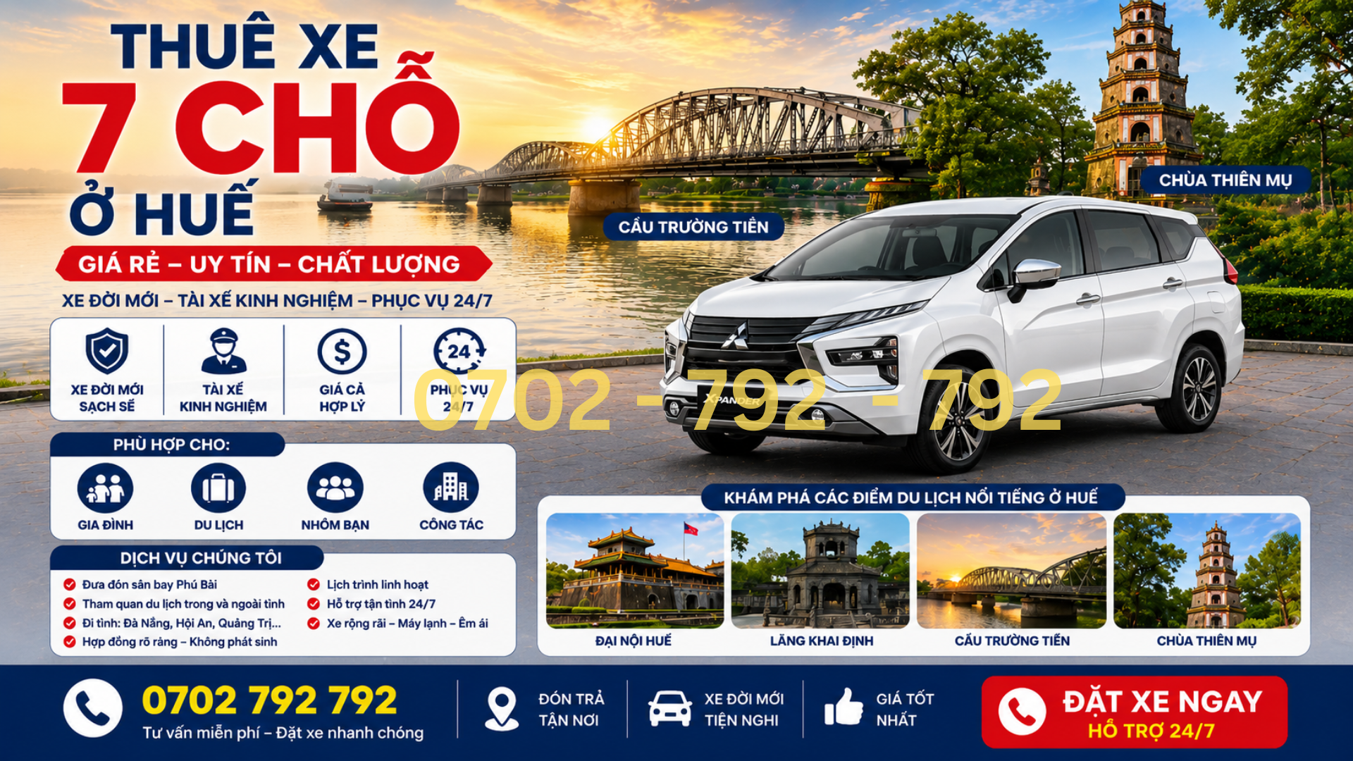 Thuê xe 7 chổ Huế