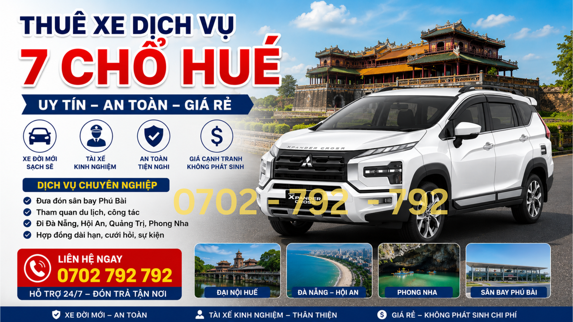 Dịch vụ xe 7 chổ huế