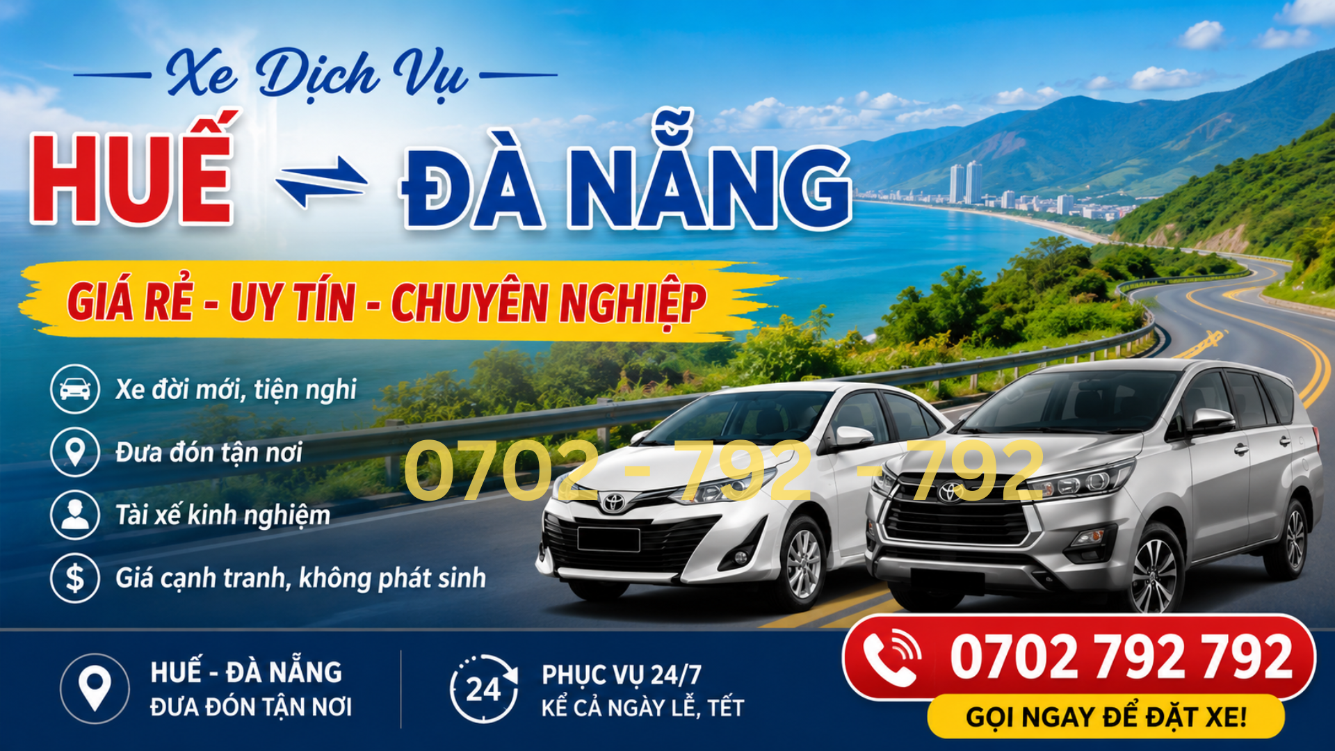 Xe dịch vụ Huế Đà Nẵng
