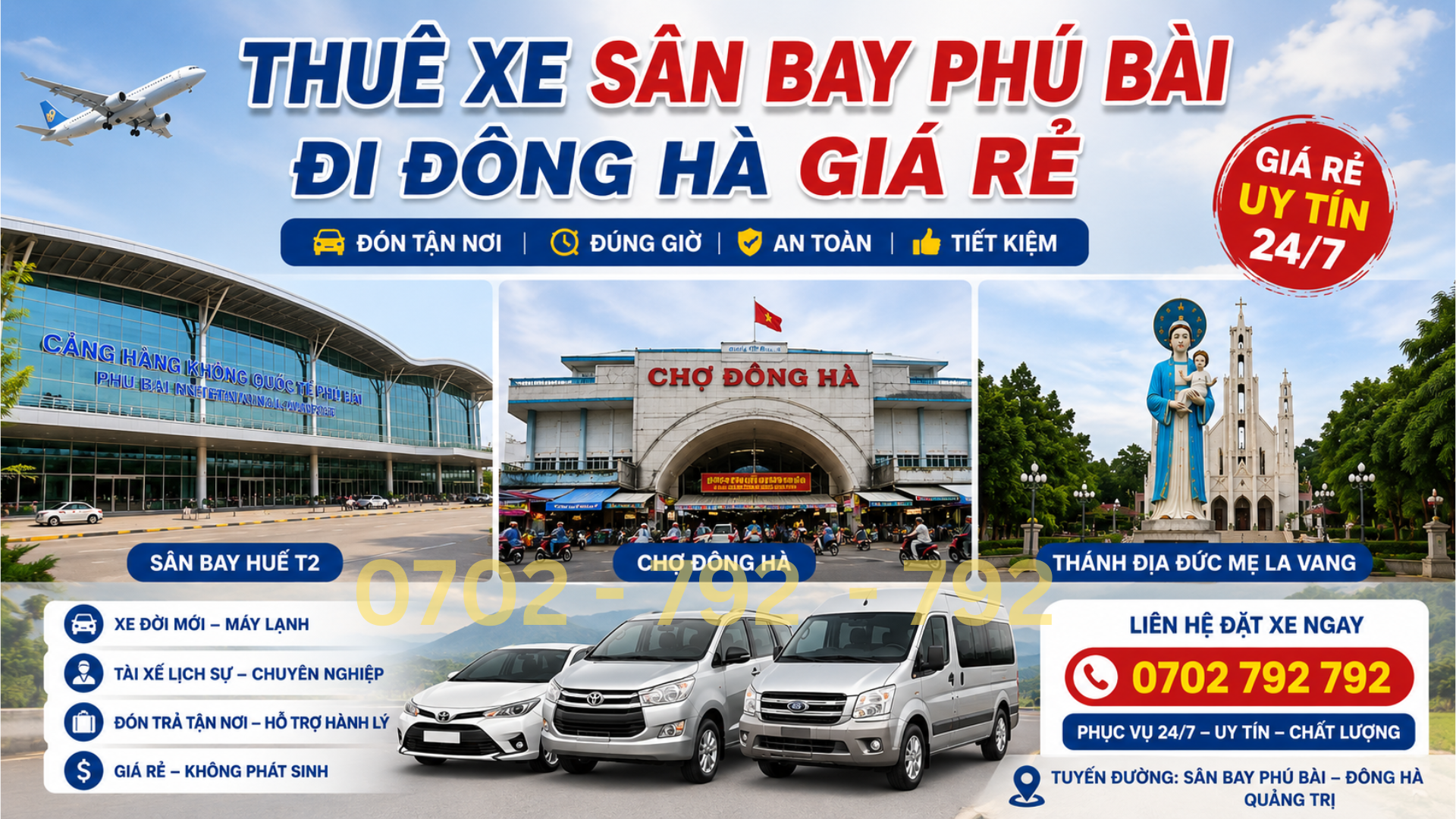 Thuê xe Sân bay Huế Đông Hà