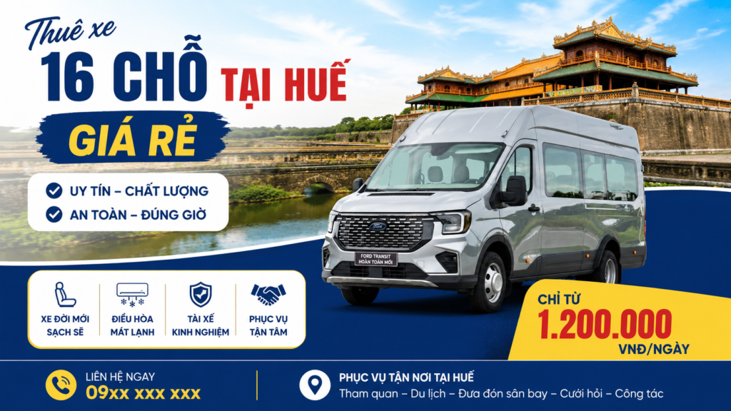 thuê xe 16 chổ tại Huế