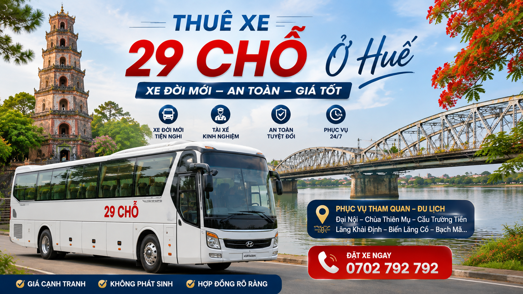 thuê xe 29 chổ Huế